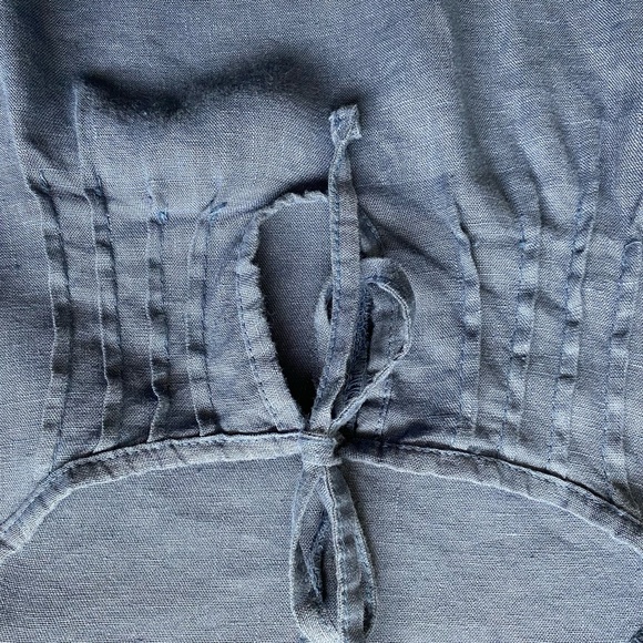 NAVY BLUE LONG 100% LINEN TUNIC / DRESS. Sz M. BOHO/LAGENLOOK. MADE IN ITALY - Picture 11 of 15